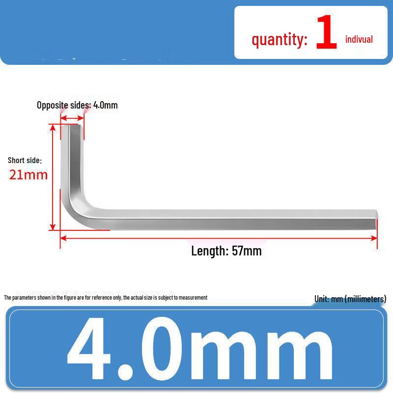 L-Shaped Hex Key Set: Single Flat Head Allen Screwdriver & Hexagonal Wrench (Metric)