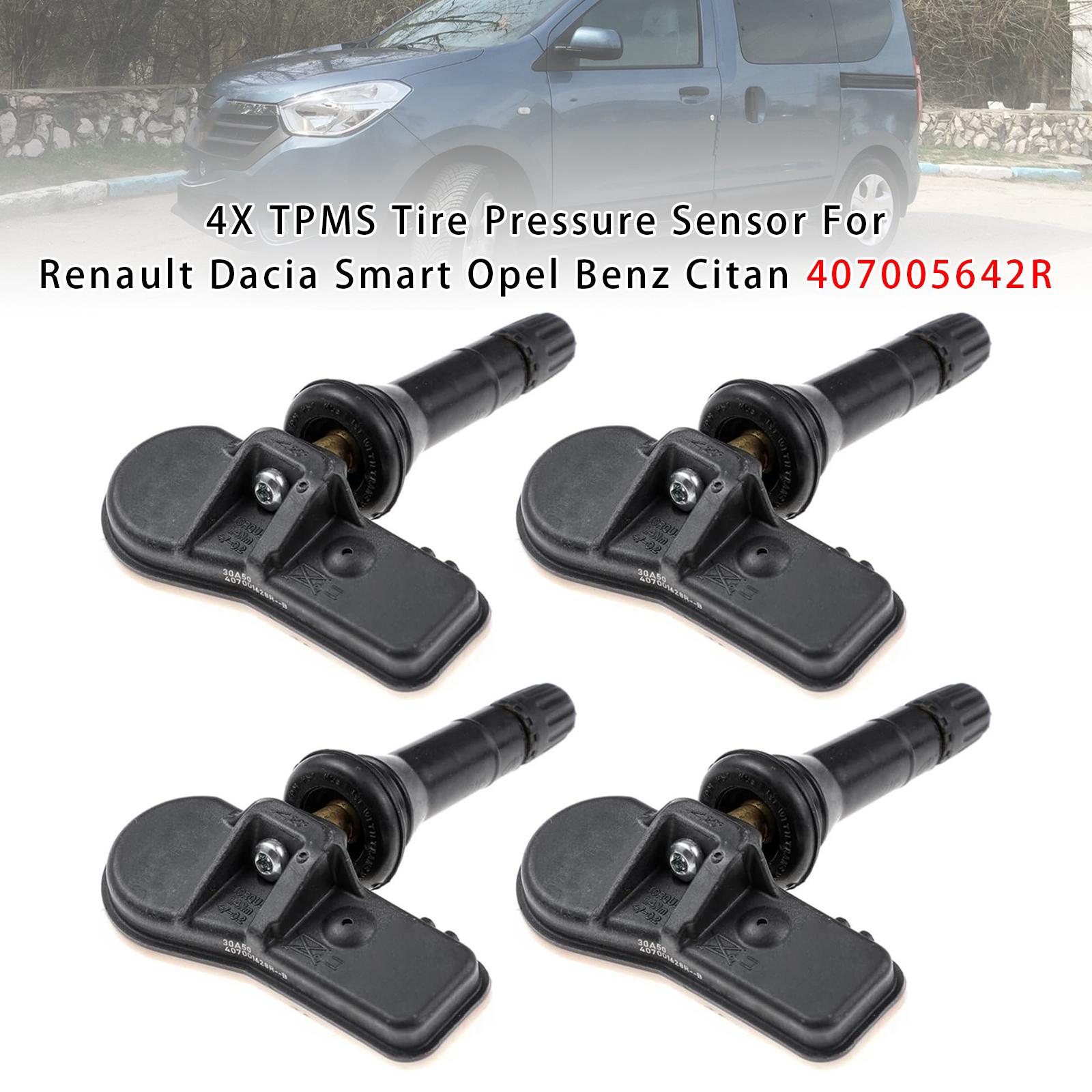 

4X TPMS Tire Pressure Sensor For Renault Dacia Smart Opel Benz Citan 407005642R