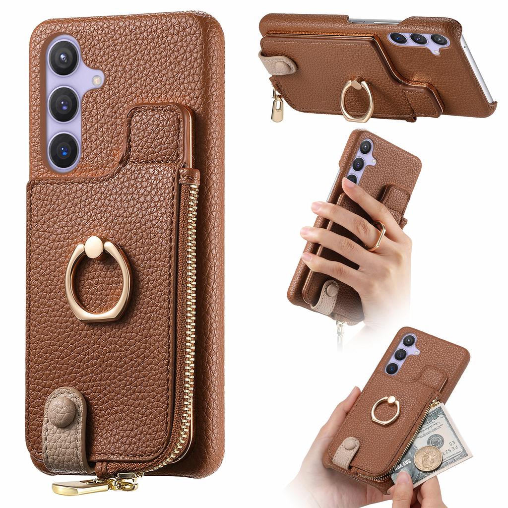 For Samsung Galaxy S25 Case RFID Blocking Phone Wallet Cover Supports Magnetic Car Holder
