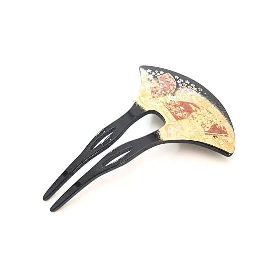 Maeju Lacquerware Urushi Kanzashi Kyo-Ga (B) 4X-137 Traditional Maki-e Technique Lacquerware with Unique Gloss and Deep Colors, Acrylic Resin,