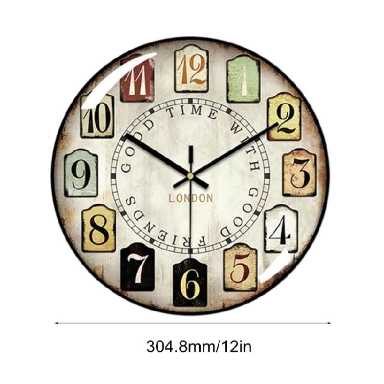 Vintage Wall Clock with Large Arabic Number Quiet Movement Battery Operate Clock
