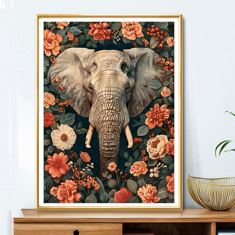 5d DIY Diamond Painting Cross Stitch Animals Elephants Flowers Diamond Embroidery Mosaic Full Round Drill Home Decor Arts