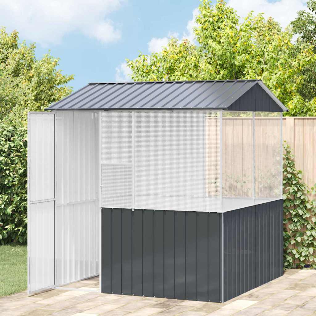 vidaXL Bird Cage Anthracite 215 X 209 X 230 Cm Galvanized Steel