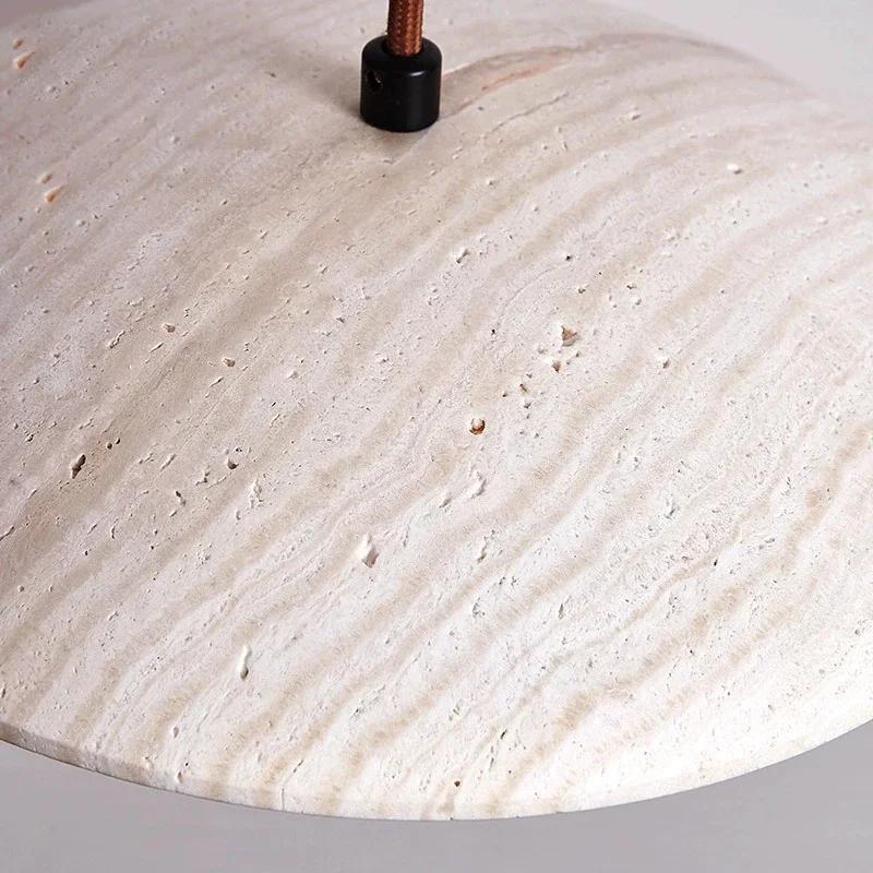 Nordic Minimalist LED Pendant Light Restaurant Bedroom Headboard Pendant Light Danish Cream Style Natural Stone Lighting Fixture