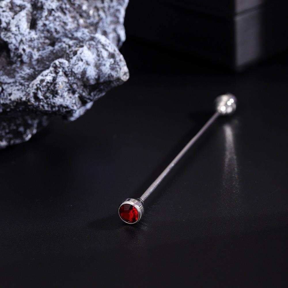 Detachable Crystal Tie Collar Needle Spiral Buckle Neckline Pin Shirt Collar Pin  Banquet