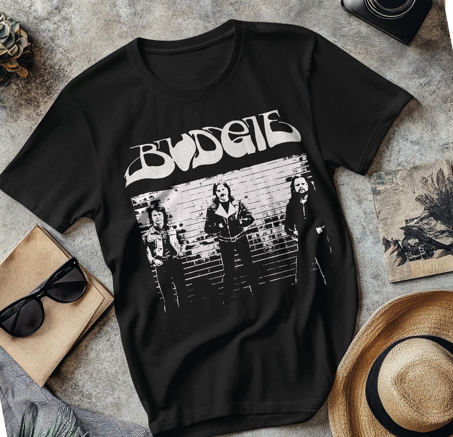 Budgie band T shirt 70 s Welsh Hard rock metal NWBHM Hawkwind 2XL