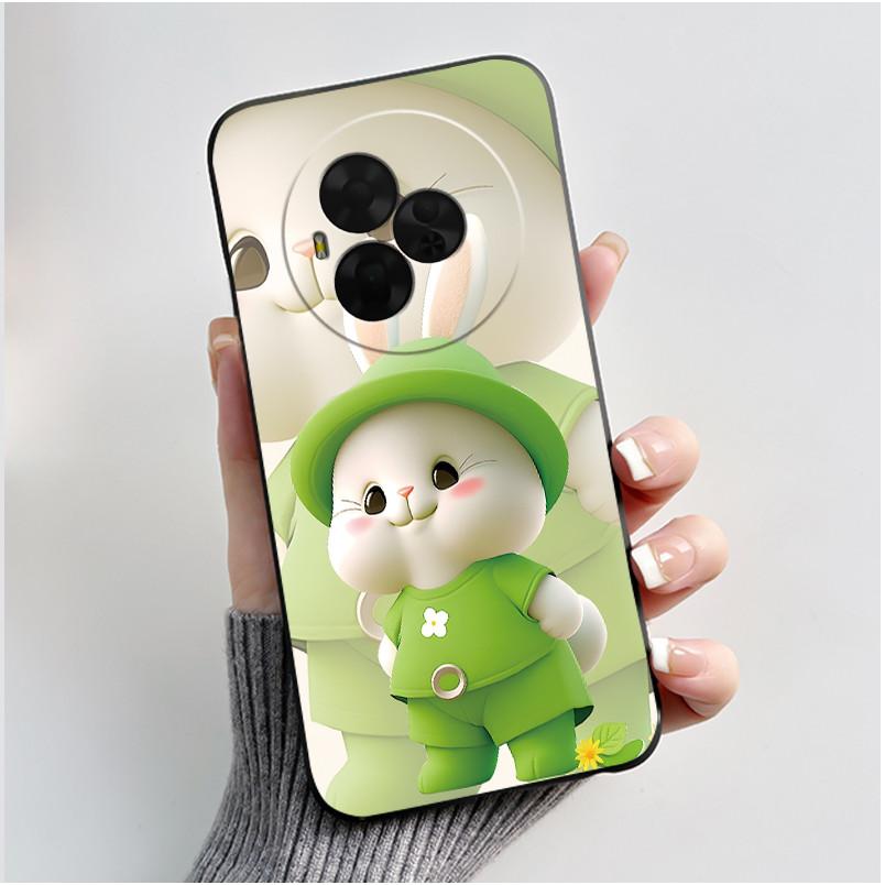 New Soft Black Casing For TCL NxtPaper 60 Ultra Green Cartoon Rabbit Pattern Shockproof Cover For TCL Ion X/TCL Ion V Case