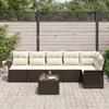 7 Piece Brown Garden Sofa Set with Cushions