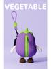 Q Version Cartoon Vegetable Silicone Keychain Earphone Coin Mini Bag Pendant for Kids