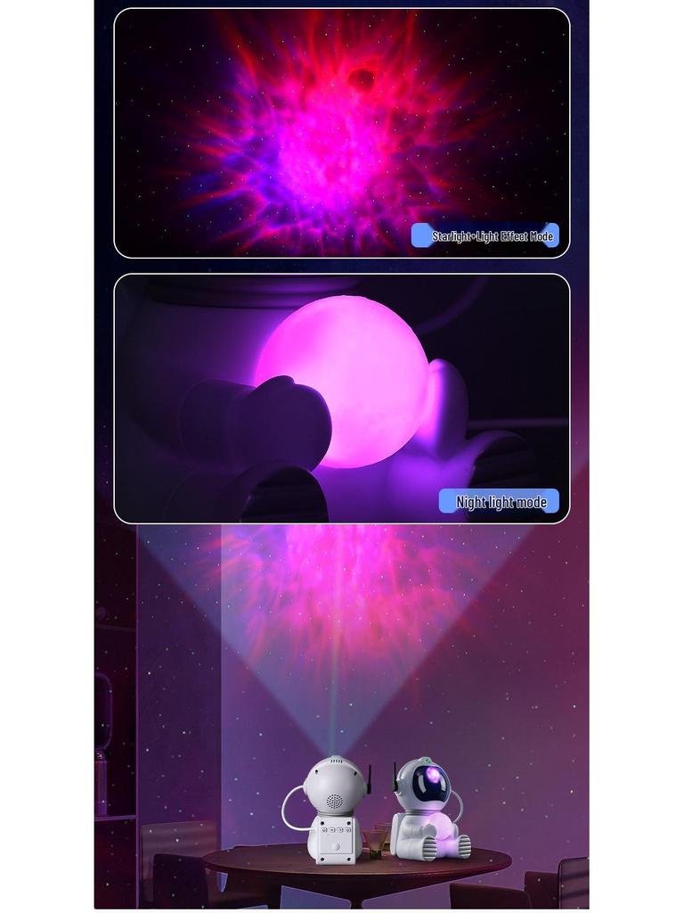 Astronaut Floor-Standing Starry Sky Projector Night Light with USB Remote Control