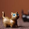 Ebony Green Sandalwood Cat Ornaments – Cute Kittens, Creative Birthday Gift for Boys and Girls