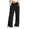 Women's Casual -Color High-Waisted Wide-Leg Drawstring Pants With Pockets