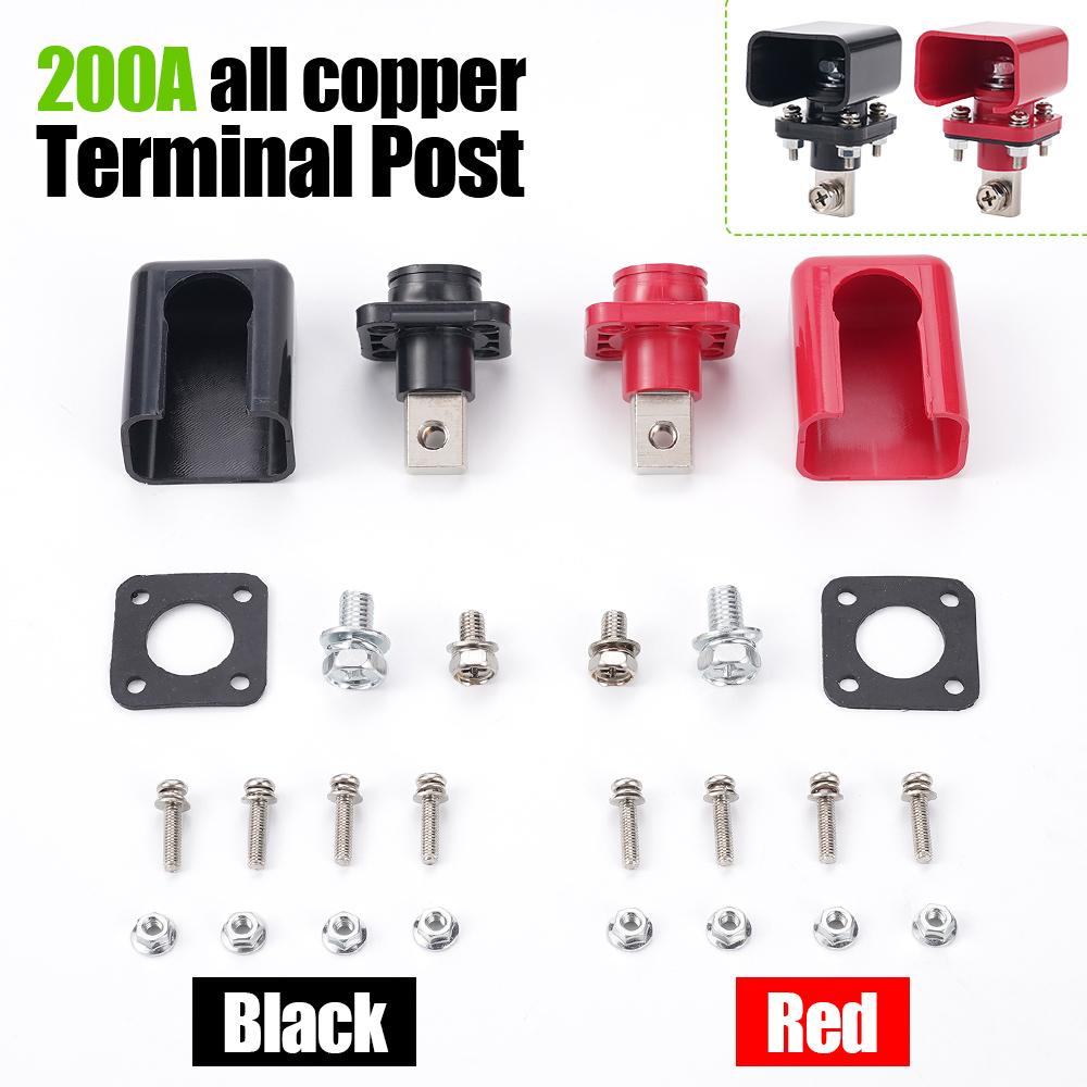 All-Copper Lithium Battery Terminal Connector Energy Storage Terminal Battery Connector Adapter Inverter Plug 200A