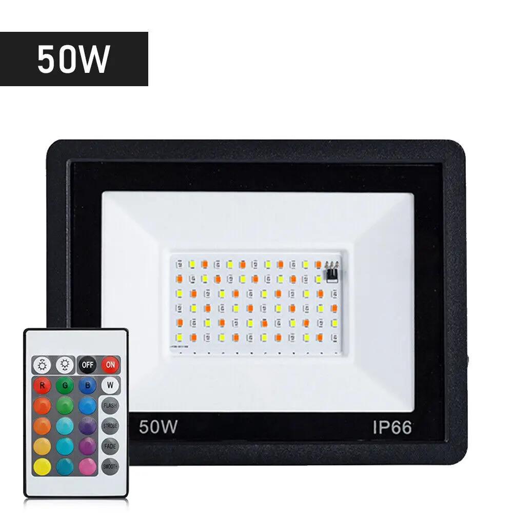 1 STK. 10 W/20 W/30 W/50 W/100 W/150 W/200 W RGB-Projektor mit Fernbedienung