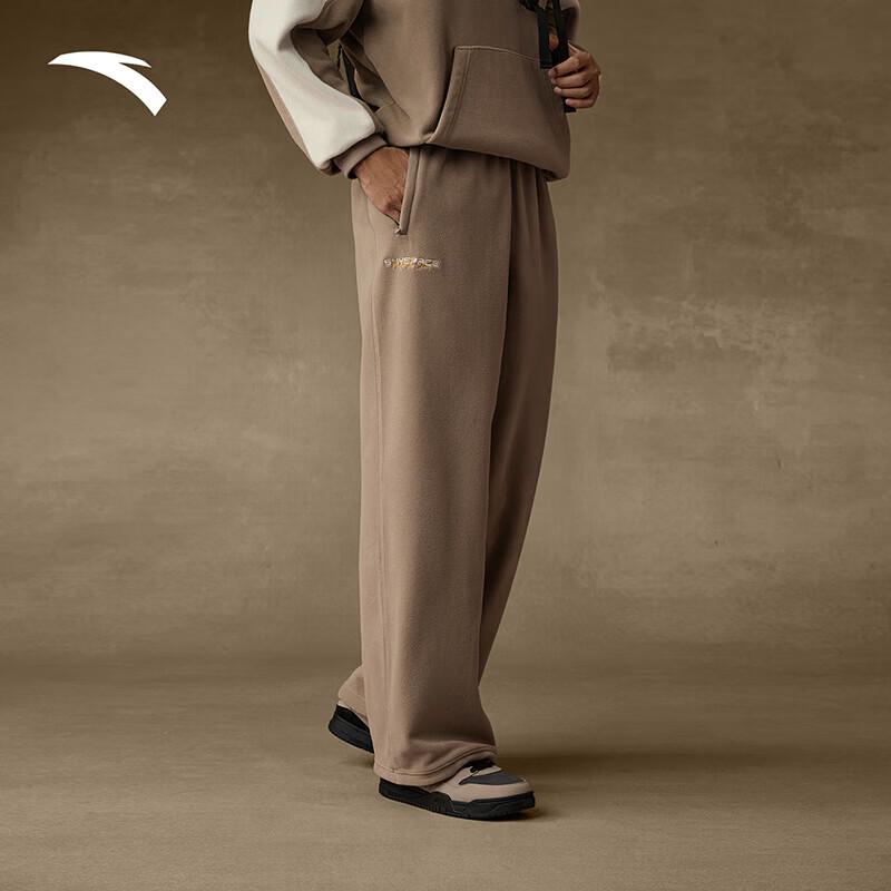 Anta Men s Retro Fleece Lined Straight Wide-Leg Pants XL