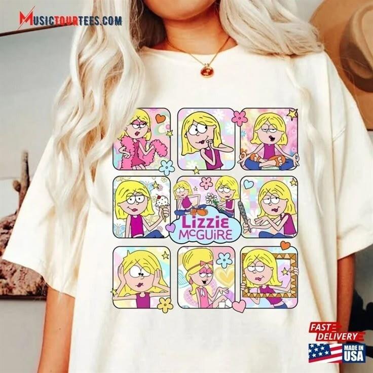 Retro 90s Lizzie Mc.guire Cartoon  Graphic Tee Short Sleeve Unisex Shirt S-5XL Unisex T-Shirt XL