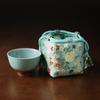 Dragonfly Drawstring Embroidered Pouch Mini Teapot Cup Cotton Protect Cloth Bags  Gift Bag