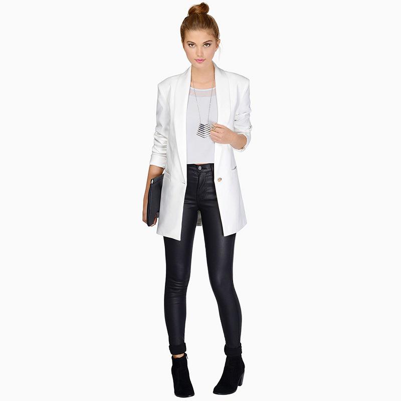 Damenblazer im europäischen und amerikanischen Stil - Reverskragen, Ein-Knopf-Verschluss, Mittellang, Slim Fit, Perfekt für den Arbeitsweg.