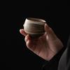 Handmade Stone Pottery Tea Cup Japanese Wabi Aesthetics Unique Texture Imperfection Coffee Dessert Cup Desk Decor