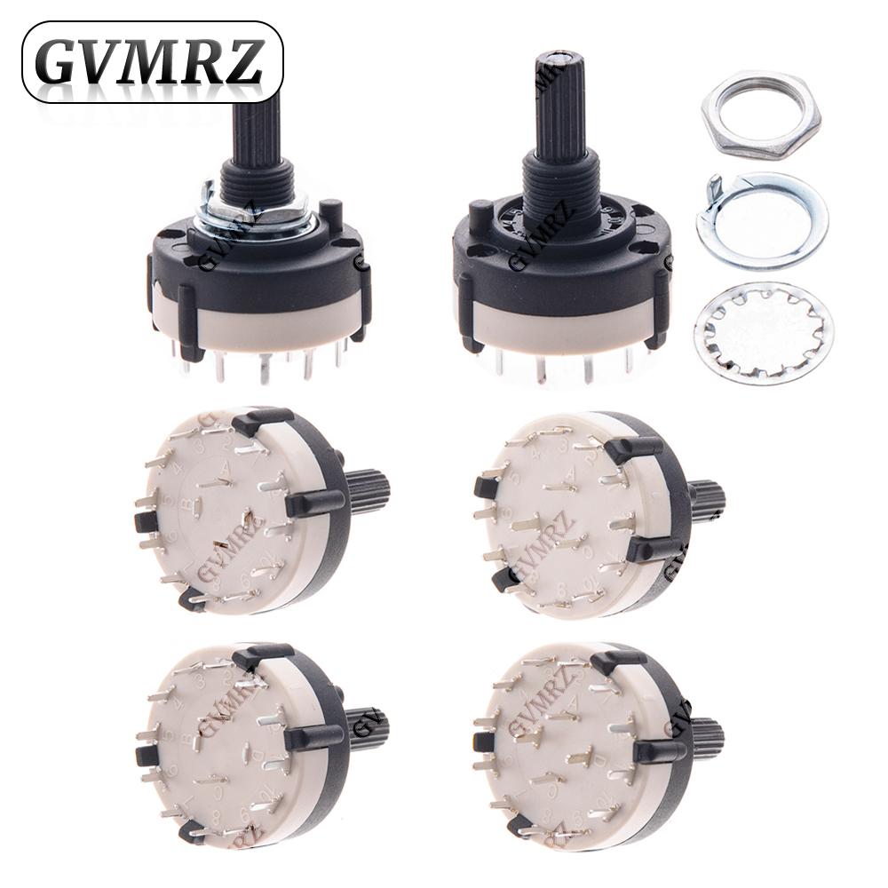 RS26 Rotary Band Switch 1P12T 2P6T 3P4T 4P3T Multi-Pole Selector Switch