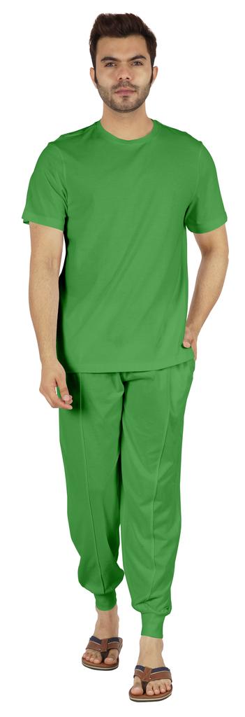 Inkmeso Solid Nightwear For Mens 2 Piece Sleepwear T-shirt And Pants Pajama Set Short Sleeve Pjs Loungewear