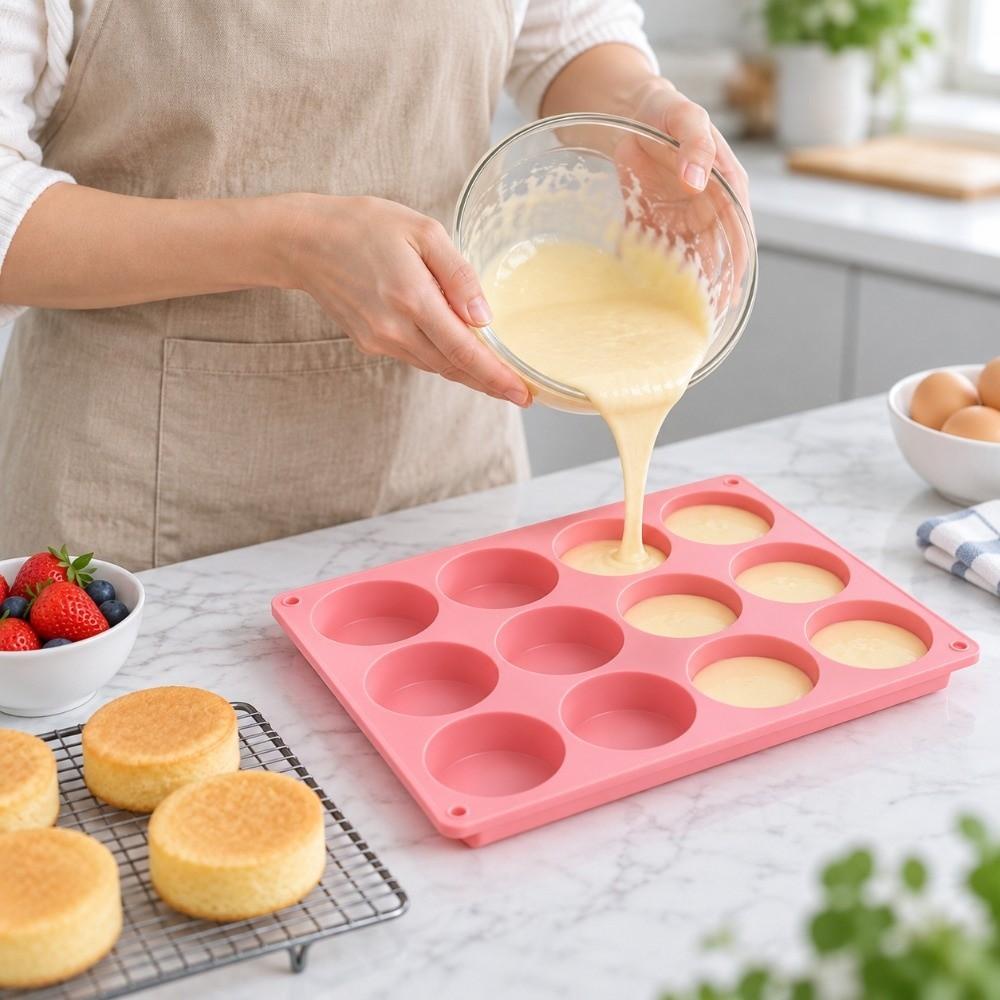 Round Shape Cake Puck Mold 12-Cavity DIY Cake Core Tool New Cake Pop Molds Home Baking