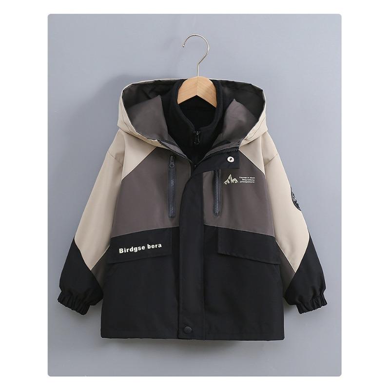 Boys Big Kids Two In One Detachable Waterproof Thick Outdoor Windbreaker Jacket
