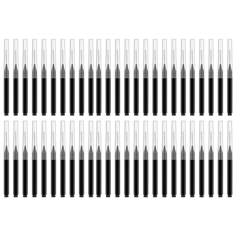 50 buc Pensule Micro pentru Sprâncene cu Capac Pensulă pentru Laminare Sprâncene Periuță pentru Sprâncene și Gene Perie pentru Umplere Gene Instrument de Ridicare a Sprâncenelor gray