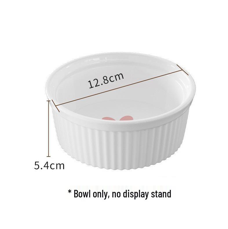High-Foot Cat Bowl: Non-Slip, Anti-Tip, Slanted Design for Pet Neck Protection.