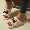 Modische Niedliche Kätzchen Slipper Rutschfest Bequem für Zuhause und Schlafzimmer Hausschuhe Verspieltes Katzen-Design Weiche Stoffhausschuhe Niedliche Hausschuhe