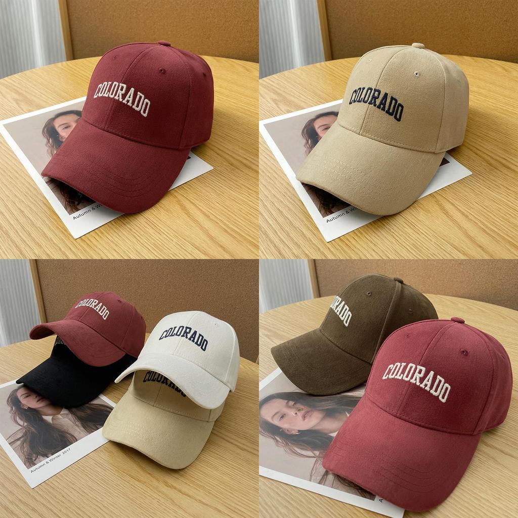 Simple Solid Color Letter Embroidery Women Summer Casual Sunshade Baseball Cap For Casual Outdoors