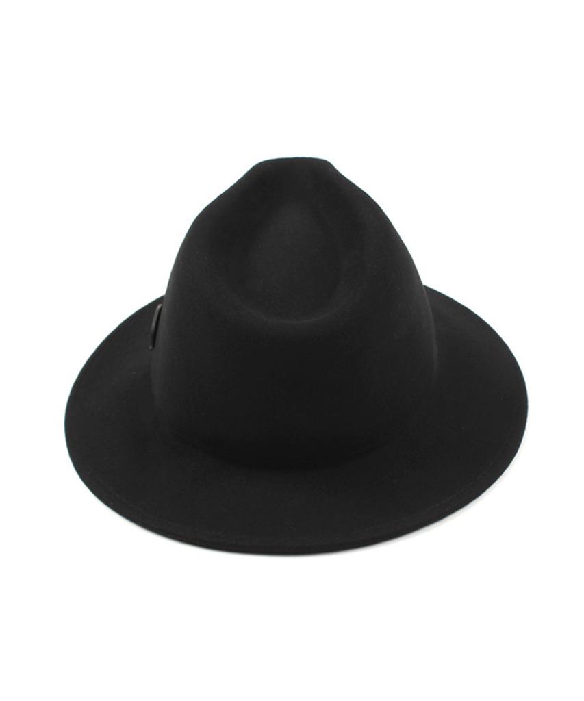 Yunibeosyeolkemiseuteuli Black Metal Short Wool Fedora Bk Metal Short Fedora