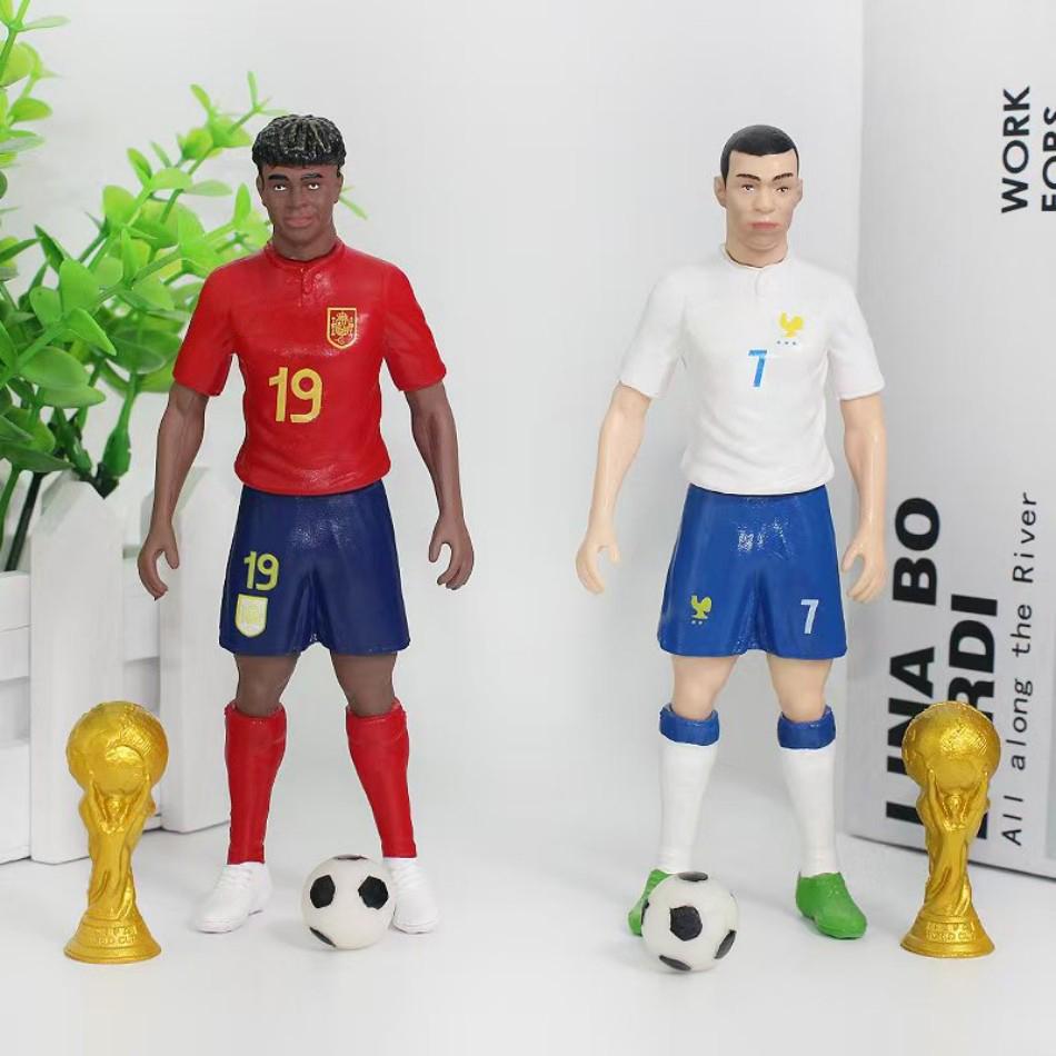 8 pezzi/set Calcio Stella C.Ronaldo Messi Mbappe Modello Bambole Cartone Animato Carino Action Figure Accessori Auto Regali per Tifosi di Calcio