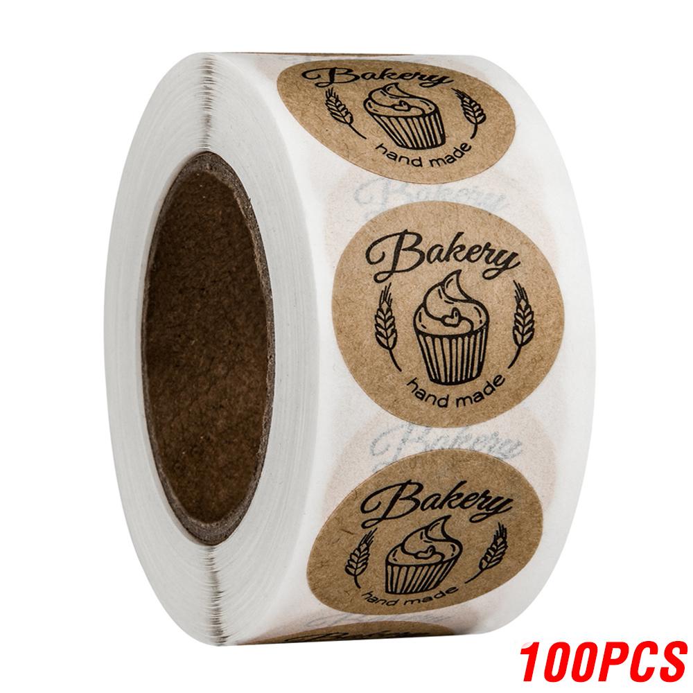 100-500 Stück Aufkleber Stilvolle Donut-Aufkleber 8 Designs Lecker aussehende Handgemachte weiße Etiketten-Aufkleber für Kuchen Brot Backen