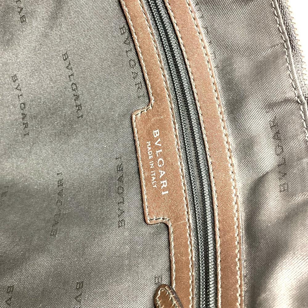 BVLGARI Weekend Logo Vertical Tote Bag Shoulder Bag PVC/Leather gray/Black