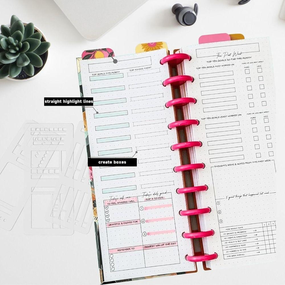 3Pcs/Set Manual Log Planning Template Set Reusable Flexible Journal Stencils