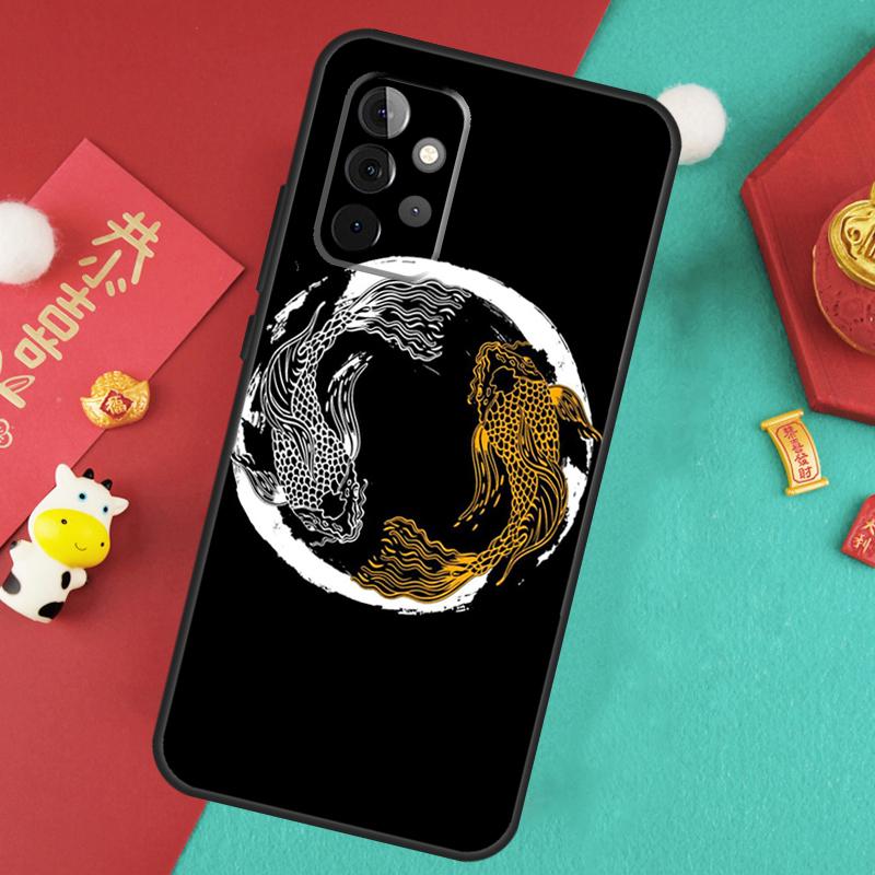 Koi Fish Yin Yang Case For Samsung Galaxy A17 A55 A35 A15 A32 A52 A13 A33 A53 A14 A34 A54 A06 A16 A26 A36 A56