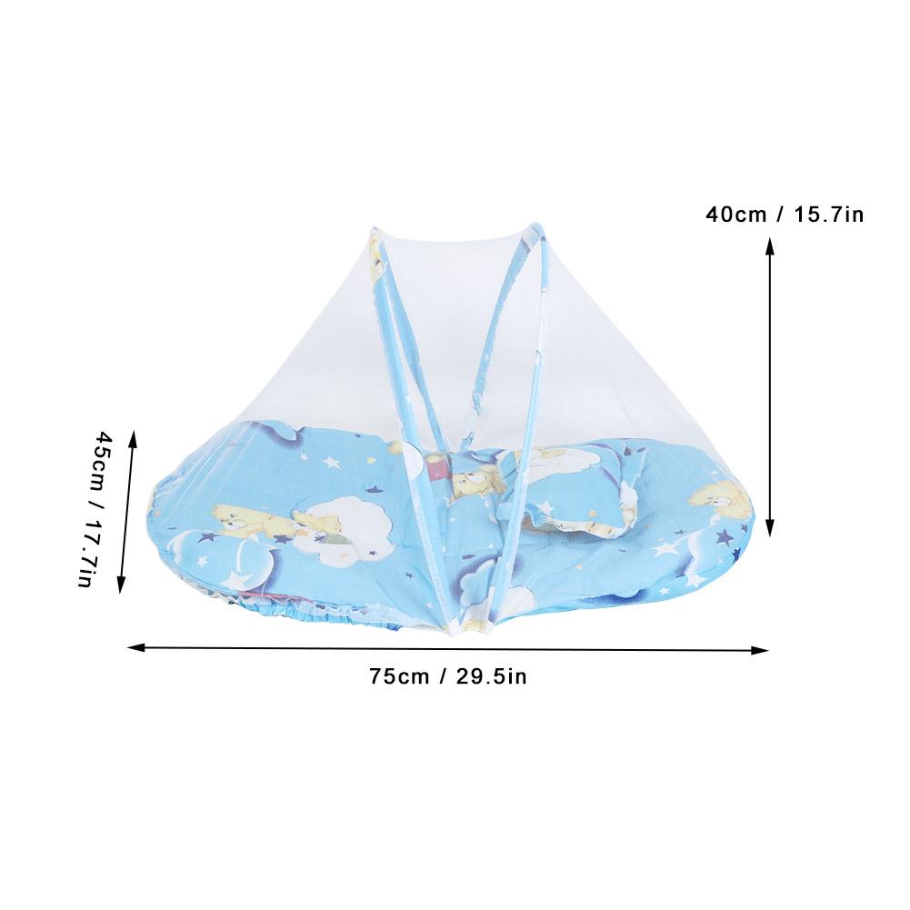 Portable Folding Cute Cartoon Pattern Baby Mosquito Net with Sleeping Pad Pillow