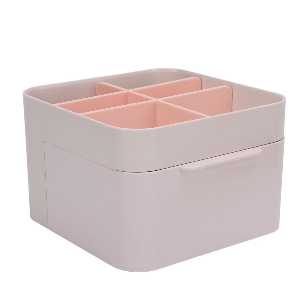 Cosmetic Storage Box Organizer with Drawer Lid Desktop Countertop Makeup Lipstick Brushes Case Holde