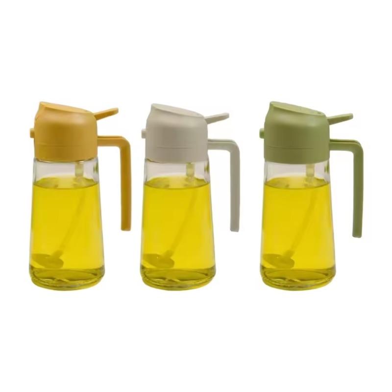 2in1 500ml Plastic Spray Oil Sprayer Bottle Spray Oil Dispenser Oil Jar Cruet BBQ Kitchen Baking Roasting Picnic Kitchen Tool