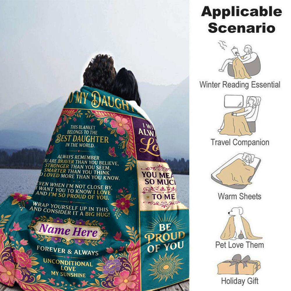Love Letter To Daughter Customize Your Name Blanket With Warmth Comfort And Softness It'S Perfect For Home Use A Nap Blanket An Office Sofa Blanket A