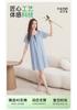 Fenteng [40 Thread Flat Cotton] Skin Friendly Plaid Round Neck Short Sleeved Nightgown Dress Pajama Women's and Girls' Skirt Style