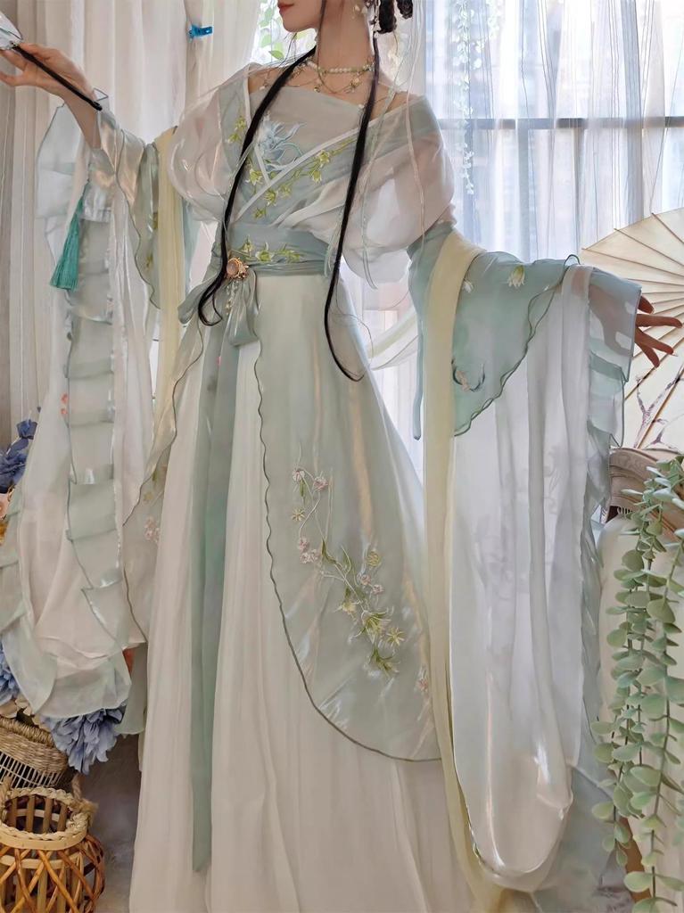 2026 Neuer Stil Hanfu Damen Stickset - Südliche/Nördliche Dynastien, Wei Jin, Weite Ärmel Ru Qiyao, Frühling/Sommer, Super Fee