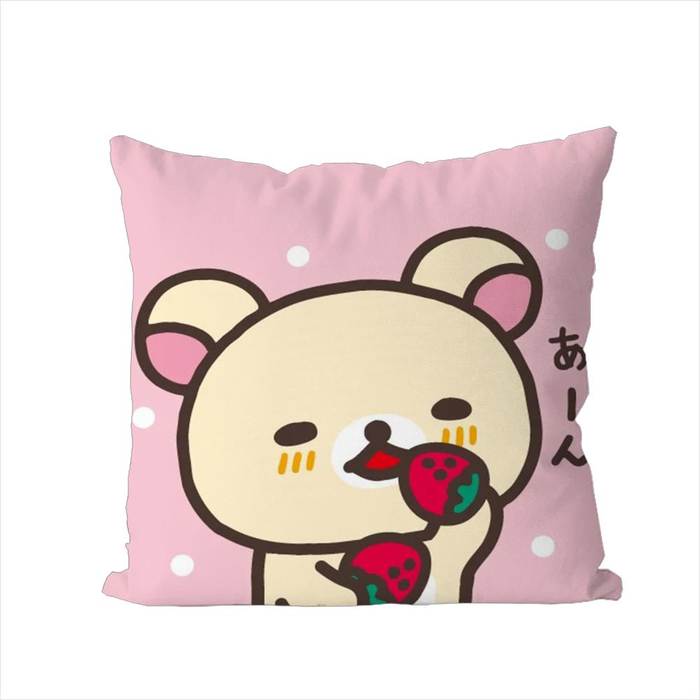 Cute RRilakkuma Pillow Case For Car Sofa Decorative Home Doublesided Print Plush Square Throw Pillow Cushion Cover