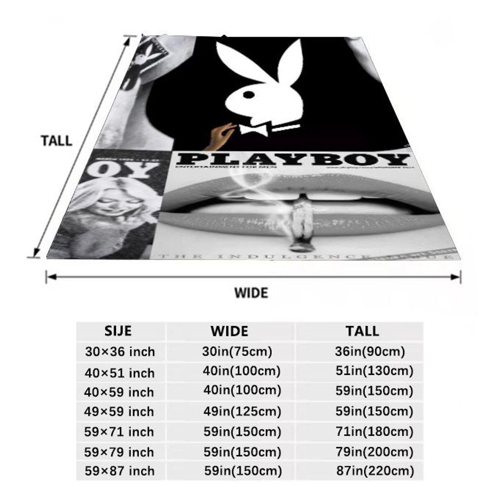 Playboy Bunny Logo Themed Blanket - Soft and Cozy Throw Blanket Featuring Iconic Playboy Graphics, Perfect for Cozy Nights, Livi