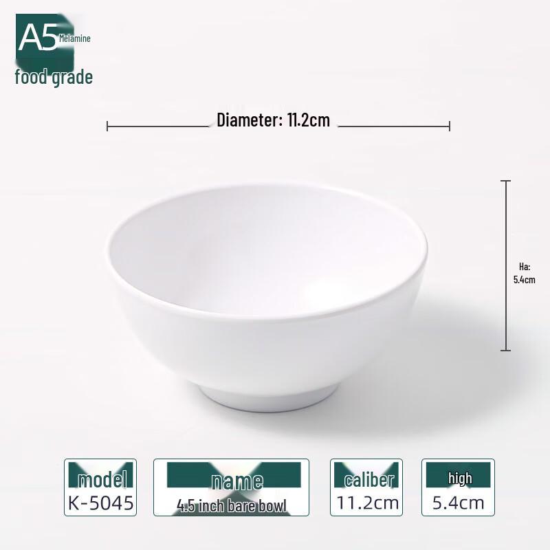 Kangfutao White Melamine Rice & Soup Bowls (10-pack)