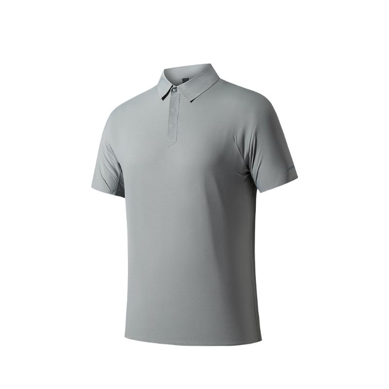 

Anta Champion All-Weather Series Comfortable Simple Solid Color Casual Breathable Short Sleeve Polo Shirt Men Polo Shirts Monet-Gray 152520106-6 M
