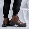 British style mens fashion platform boots original leather shoes party prom dress black brown cowboy boot cool ankle botas male