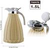 1.5L Stainless Steel Rattan Thermos Tea Carafe Coffee Thermal Carafe High-capacity Vintage Thermo Jug Hot Water Bottle Termo Pot