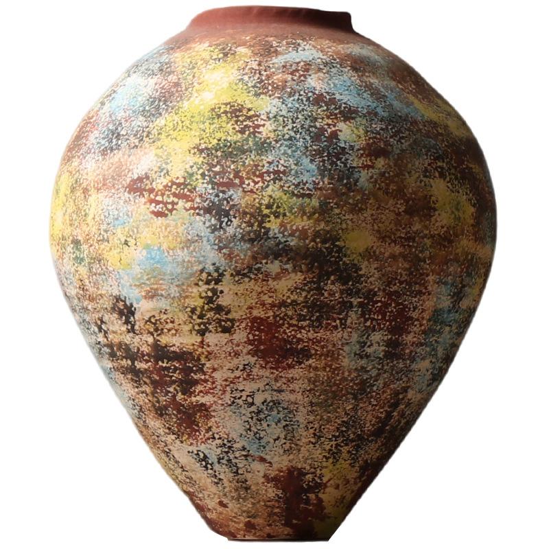 Ceramic Vase Retro Colorful Graffiti Flower Vase Ceramic Handicrafts Porcelain Vase Terrarium Home Decoration Accessories